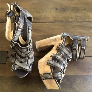 Bed Stu Platform Leather Sandals